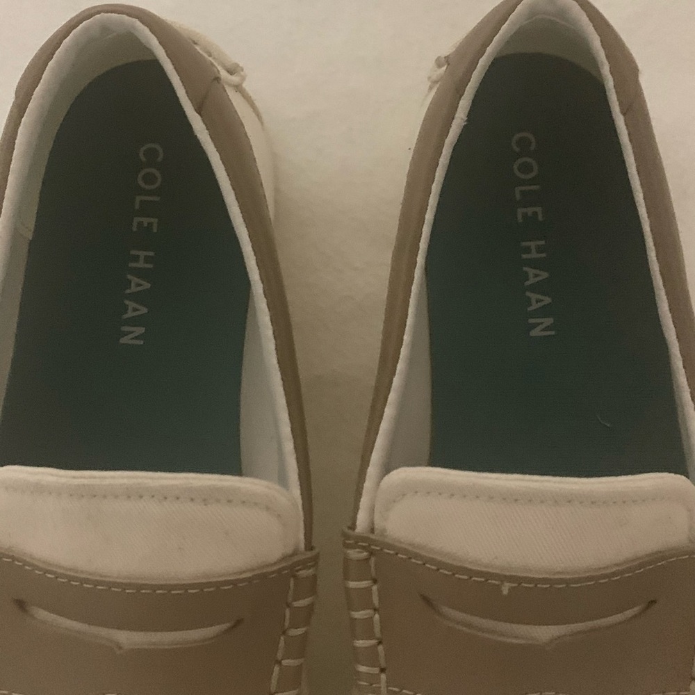 Cole Haan Nantucket C38573 Penny Loafer Mens Sz 8 M Ivory Canvas Slip On Shoes - Picture 3 of 15